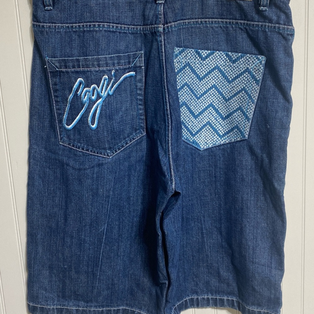 Vtg COOGI Blue Jean Shorts with Chevron Pocket